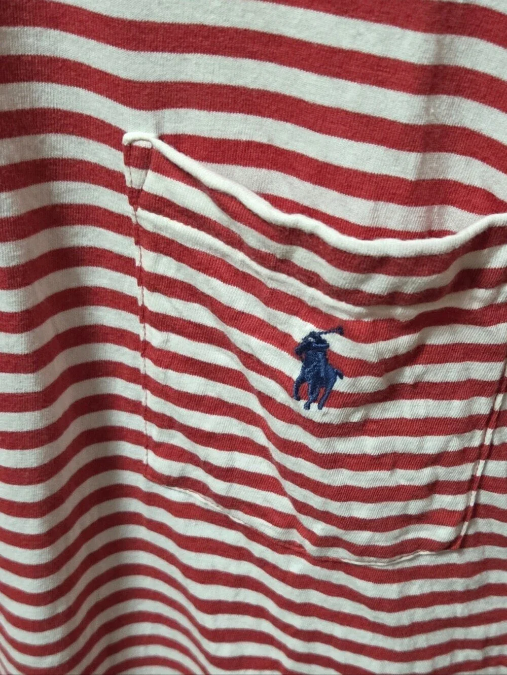 Polo Ralph Lauren Classic Fit Red & White Striped Polo Shirt Size Medium